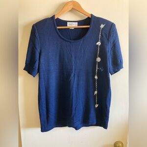 Sideffects Blouse | New without Tags | Color Navy Blue
